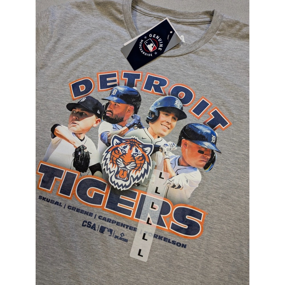 Detroit Tigers Shirt Mens Large Gray Tarik Skubbal Bobblehead Graphic MLB New